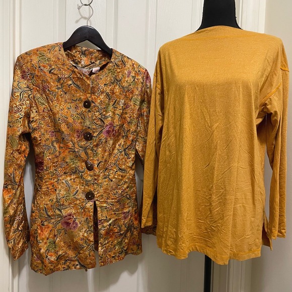 Vintage NWT Paul Ropp Batik Jacket & Tunic Top Set Corset Back Boho Festival S M - Picture 6 of 13